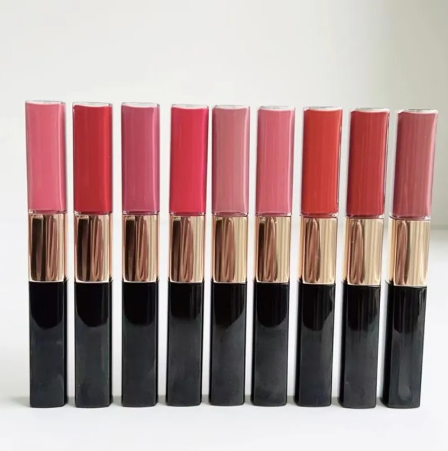 Brand Ultra wear Liquid Lip Gloss 4.5ml With 3.5ml Ultra Tenue Lip Glaze Waterproof Non-Stick Cup Lipstick Sexy Red Tint Lip Mud Lasting