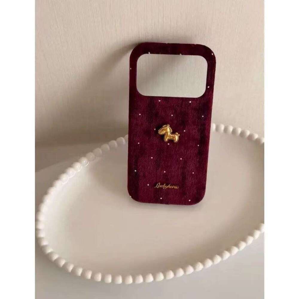 Year of the Horse New Wine Red Starry Sky Suede 13 Compatible with iPhone 17 Pro Max Apple 16 Phone Case 15 Trendy 14 S260128