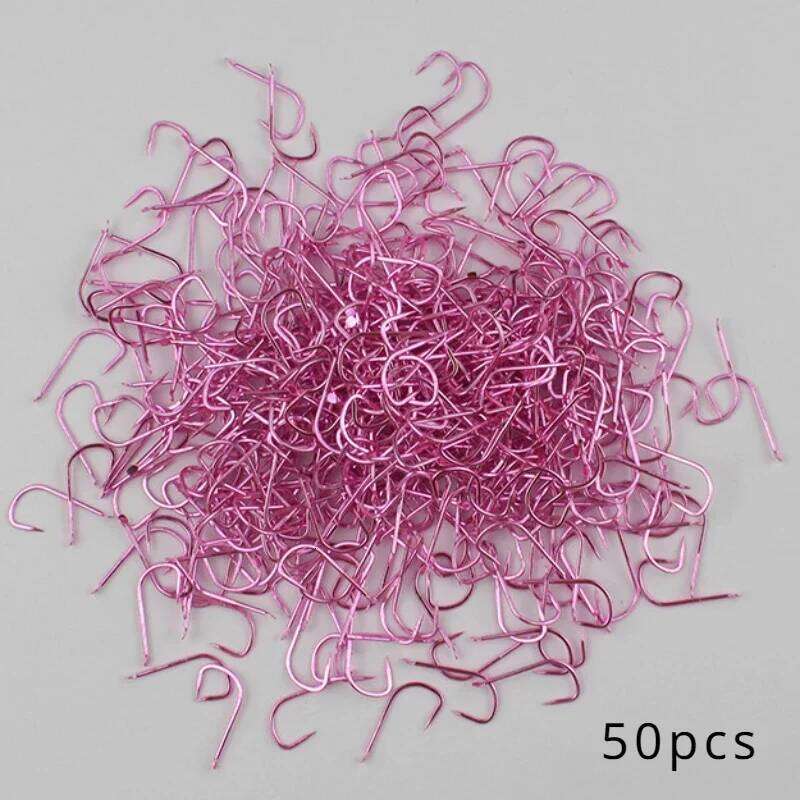 100pcs Fishing Hook 1#-8# Barbed Nobarb Fishhook Tiny Blue Green Pink Fishhooks Uncircle No Ring Carp Hooks Tackle Flat Body Z260128