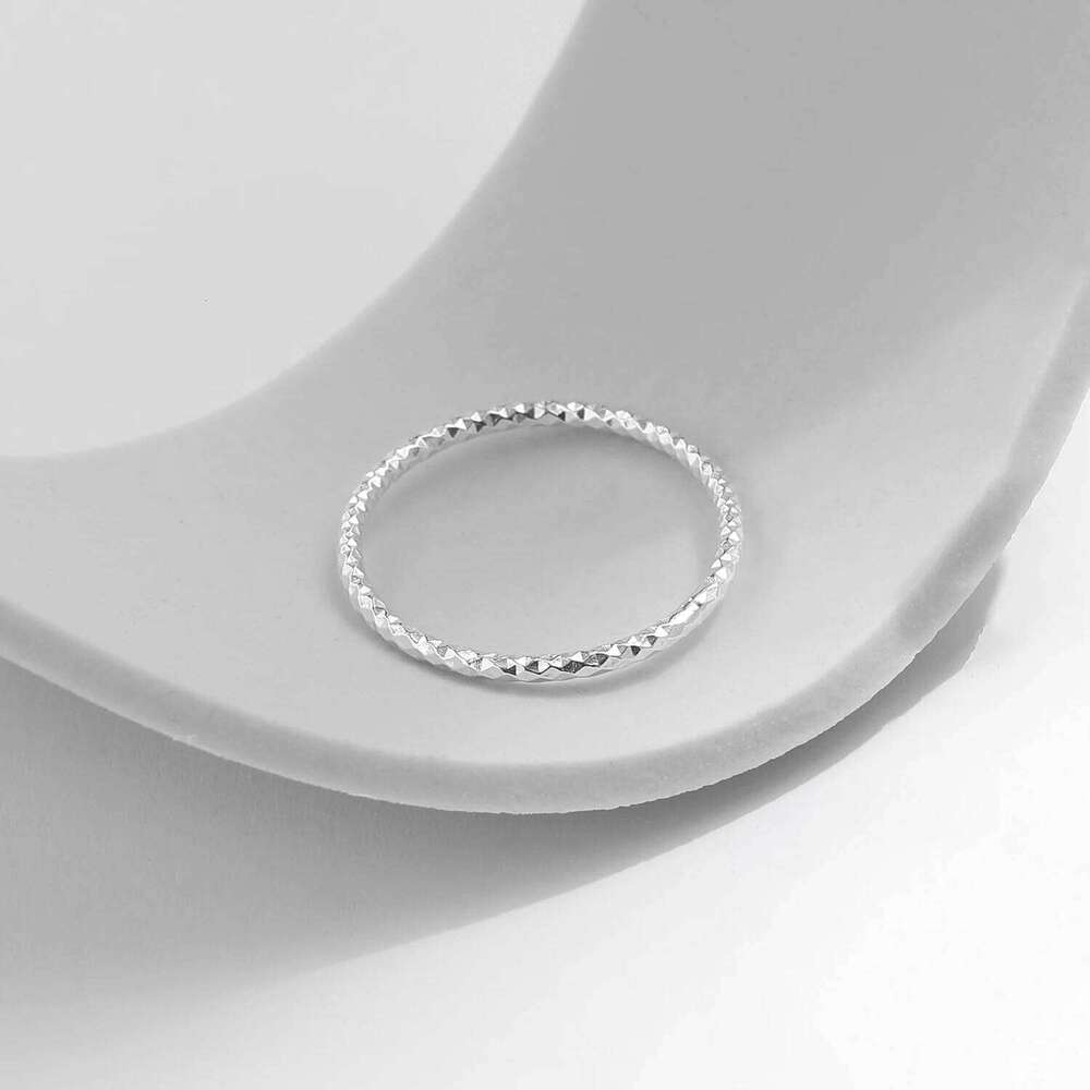MODIAN 925 Sterling Silver Wavy Sparkling Simple Trendy Stackable Charm Ring Platinum Plated Fine Jewelry For Women Gifts XJ260127