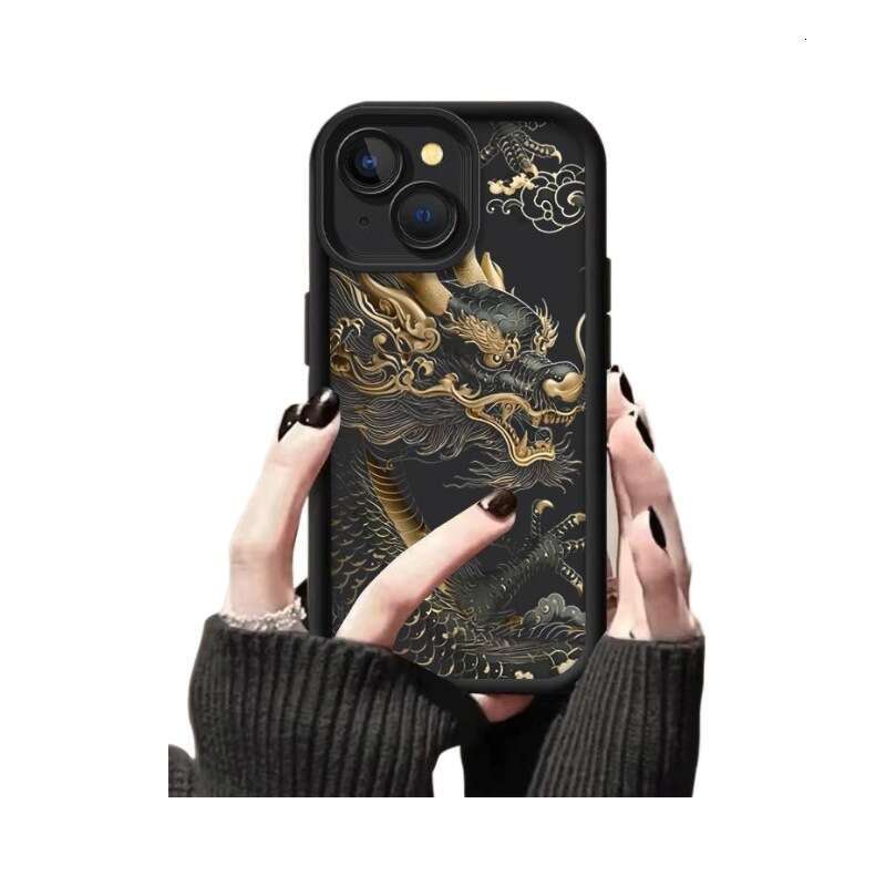 Compatible with Apple 16 Sky Eye Ladder High Bamboo Phone Case 15/14/13/12 Majestic Chinese Dragon Protective Cover X S260128