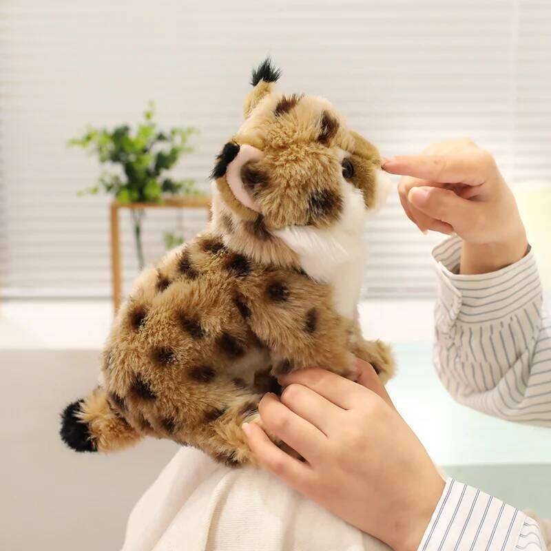 Kawai Lynx Plush Toys for feline enthusiasts Lifelike Stuffed Animals Simulation Doll Toy Birthday Christmas Gifts For Kid Y260128