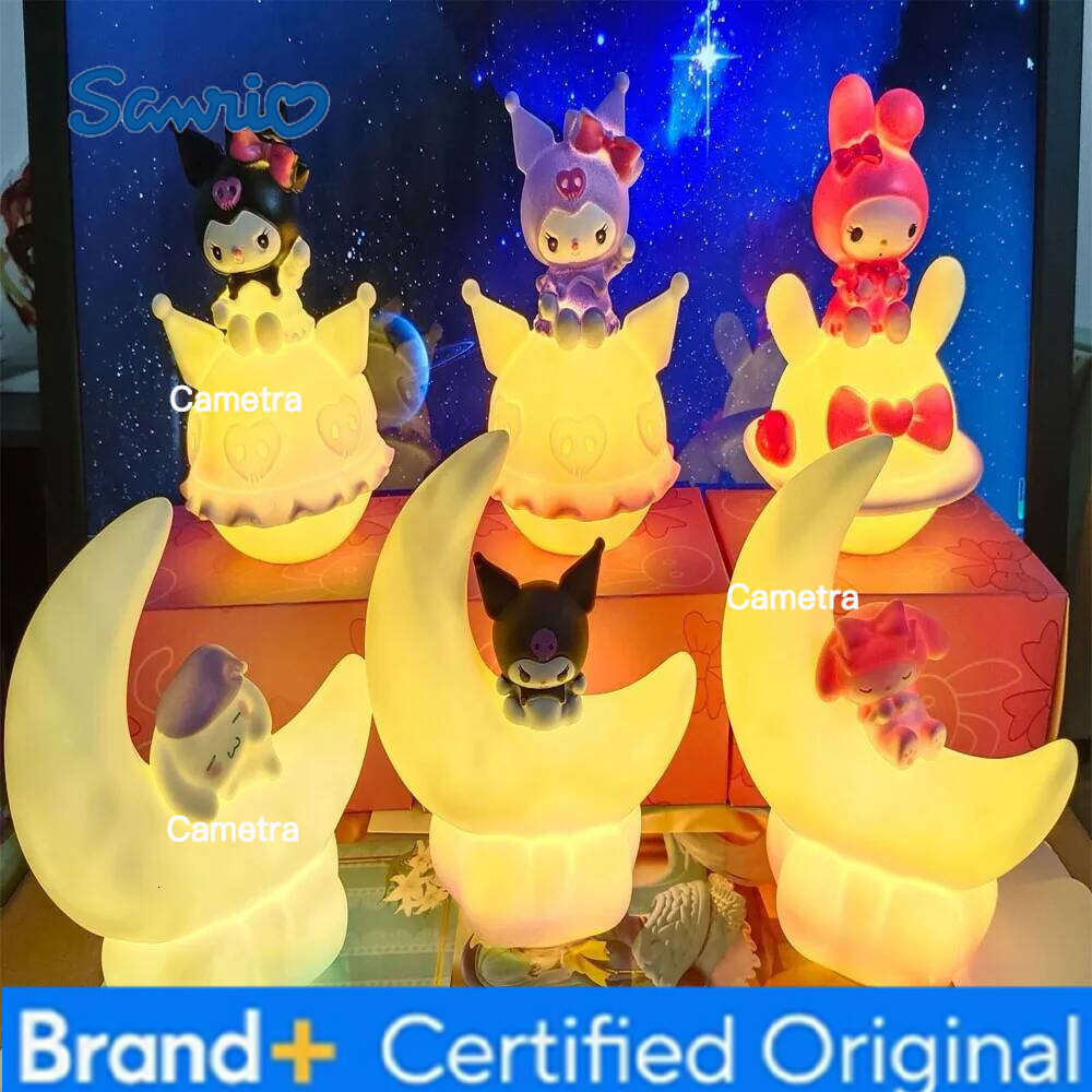 Sanrio Kawaii Cute Cinnamoroll Kuromi Melody Moon Planet lamp Room Model Car Decoration Toy Doll Birthday Gift H260128