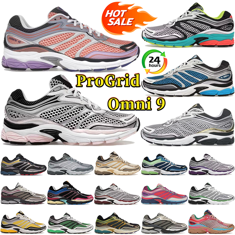 Designer Sauconny shoes ProGrid Omni 9 sneakers mens womens Sauconies Vintage running shoes trainers Pink Purple Silver Mutant Microchip Glowaconstrictor Green