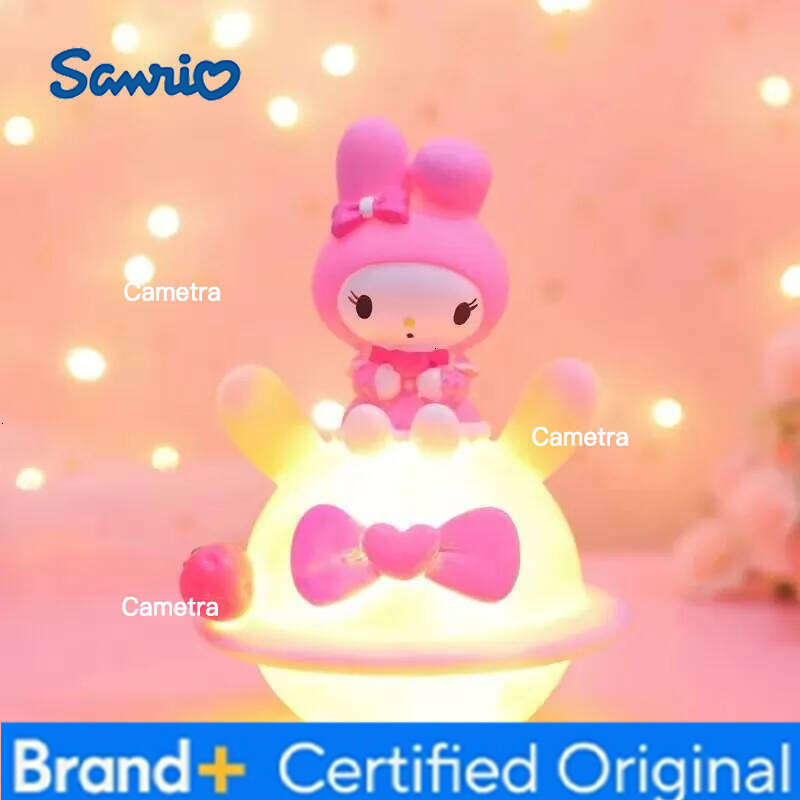 Sanrio Kawaii Cute Cinnamoroll Kuromi Melody Moon Planet lamp Room Model Car Decoration Toy Doll Birthday Gift H260128