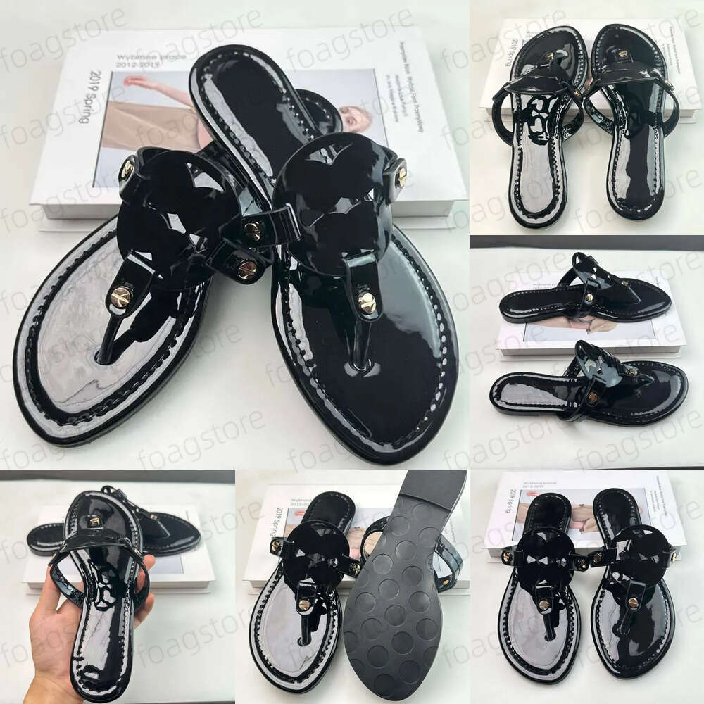2026 AAA Toryliness Burchlys With Womens Designer Torysburchly Slides Fashion Summer Beach Casual Designer Slippers Top Quality Black White Sandals Box 4A9
