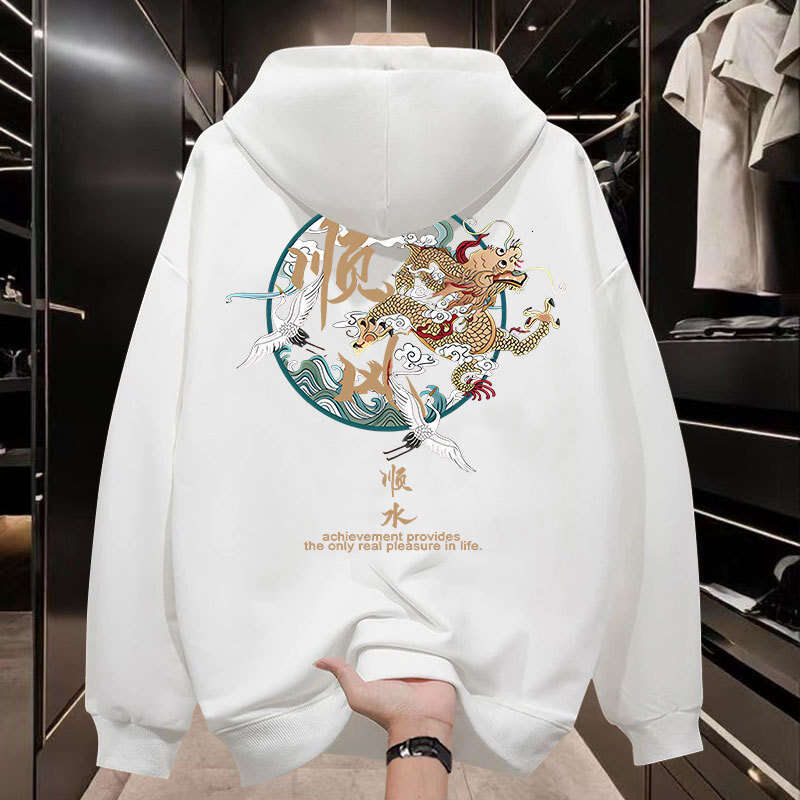 New Arrivals Trend Hoodie For Men New Spring And Autumn Loose Fit Hooded Fleece Lined American Style Cool Men's Jacket Luanyun