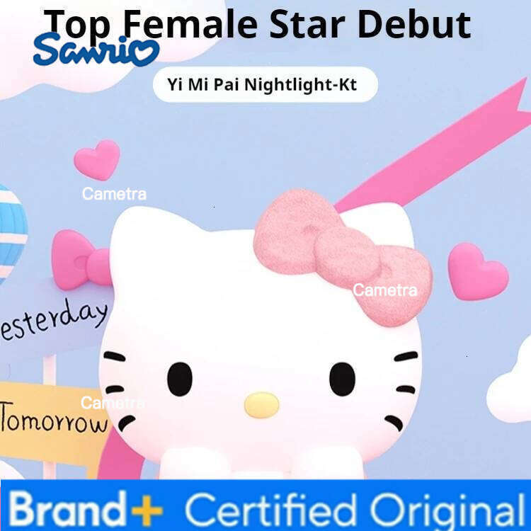 Sanrio Kawaii Hello Kitty Luminous Toy Bedroom Bedlight Anime Hellokitty NightLamp Desktop Decor Ornaments For Girls Gifts H260128