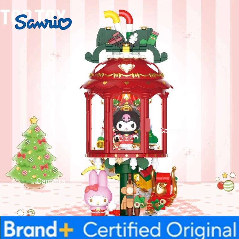 Sanrio Light and Shadow Dream Series Building Blocks Kuromi My Melody Hello Kitty Desktop Ornament Toys Christmas Gifts H260128