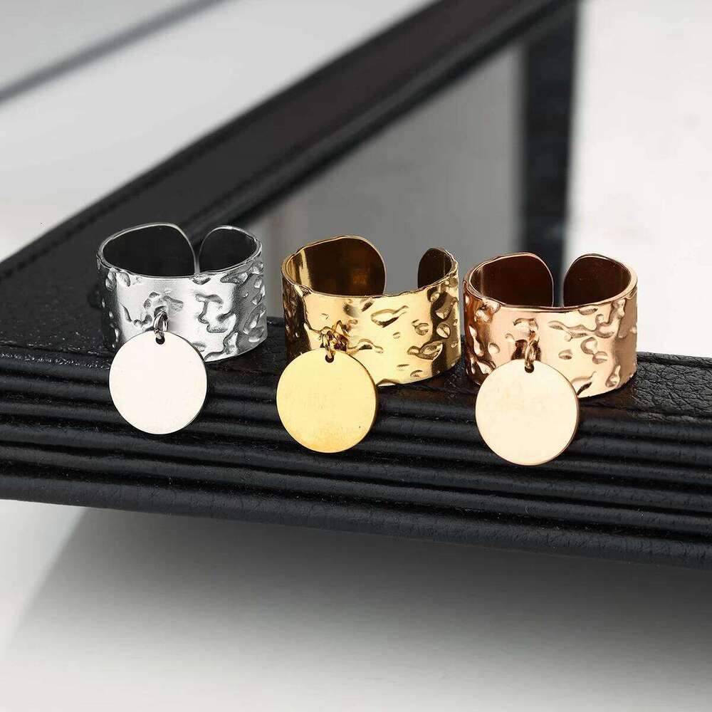 1pc new stainless steel personality fashion open adjustable niche design high-end ring versatile XJ260127