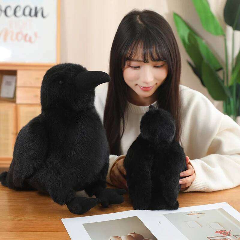 30cm Realistic Crow Plush Toy - Lifelike Stuffed Animal Raven, Soft Halloween/Christmas Gift for Kids Bird Lovers Home Decor Y260128