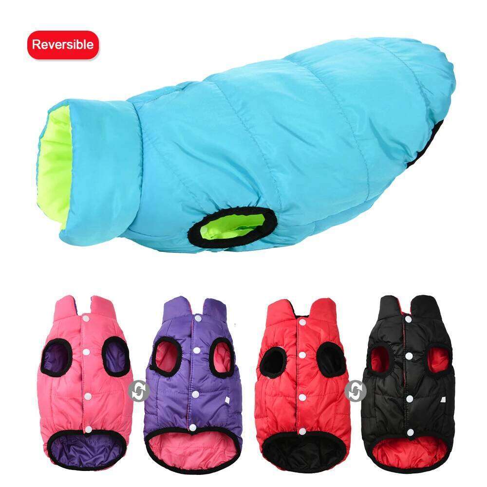 Reversible Pet Jacket Autumn Winter Warm Dog Clothes Waterproof Lightweight Puppy Coat Vest For Dogs Cats Chihuahua Pug Outfits XJ260127