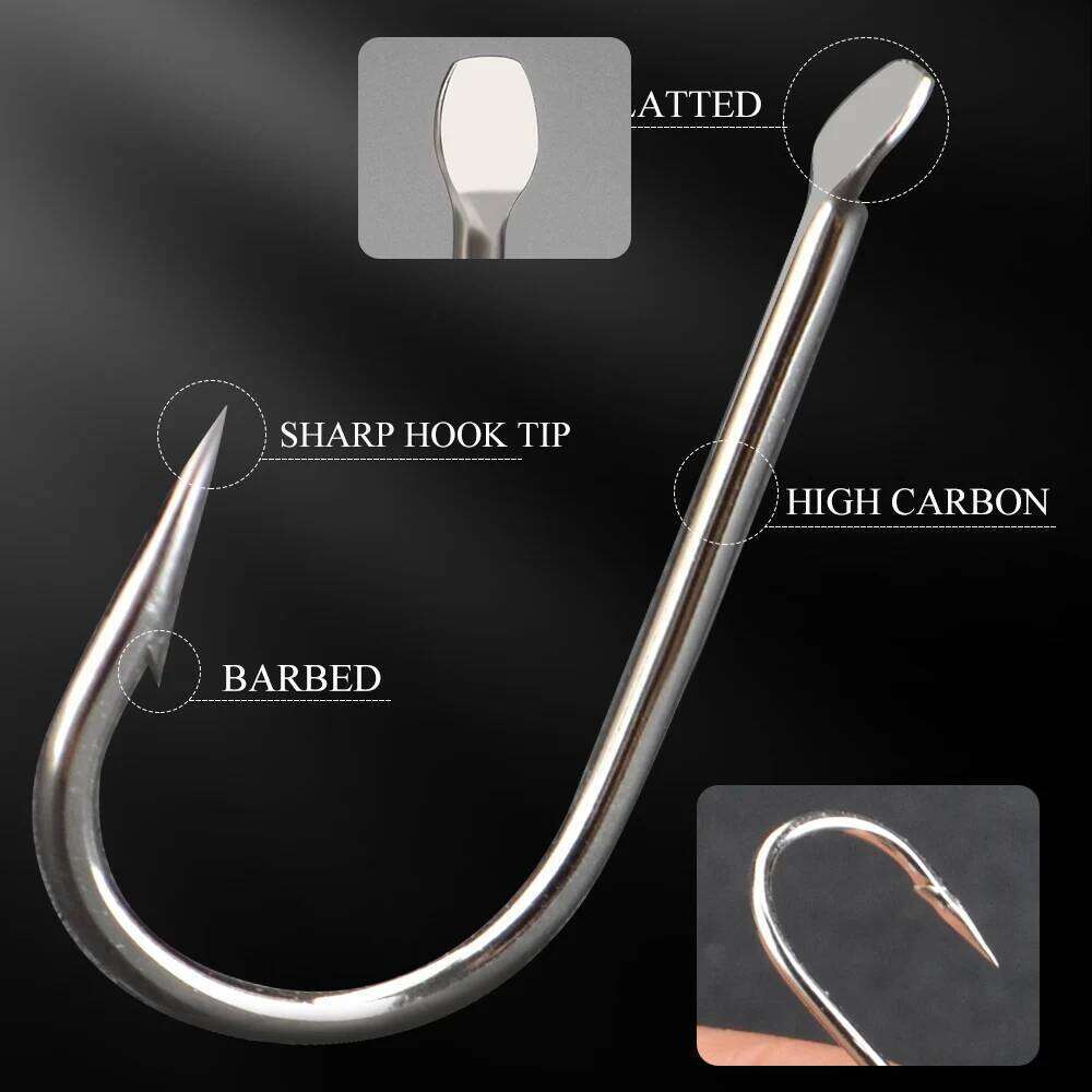 FTK Flatted Round Bent Hooks 100pcs/lot Size1#-Size10# Hook High Carbon Steel Fishhook For Fishing Z260128