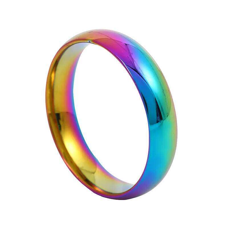 4mm Arc Titanium Steel Matching Rings - Luxury Couple Jewelry for Weddings/Anniversaries Multi-Color Stainless Gifts XJ260127