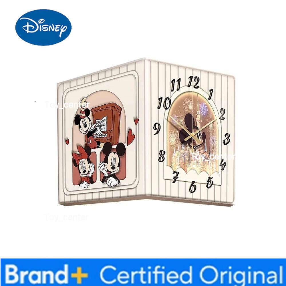 Disney Nordic Cream Style Mickey Corner Home Living Room Decoration Wall Painting Mute Digital Clock H260128
