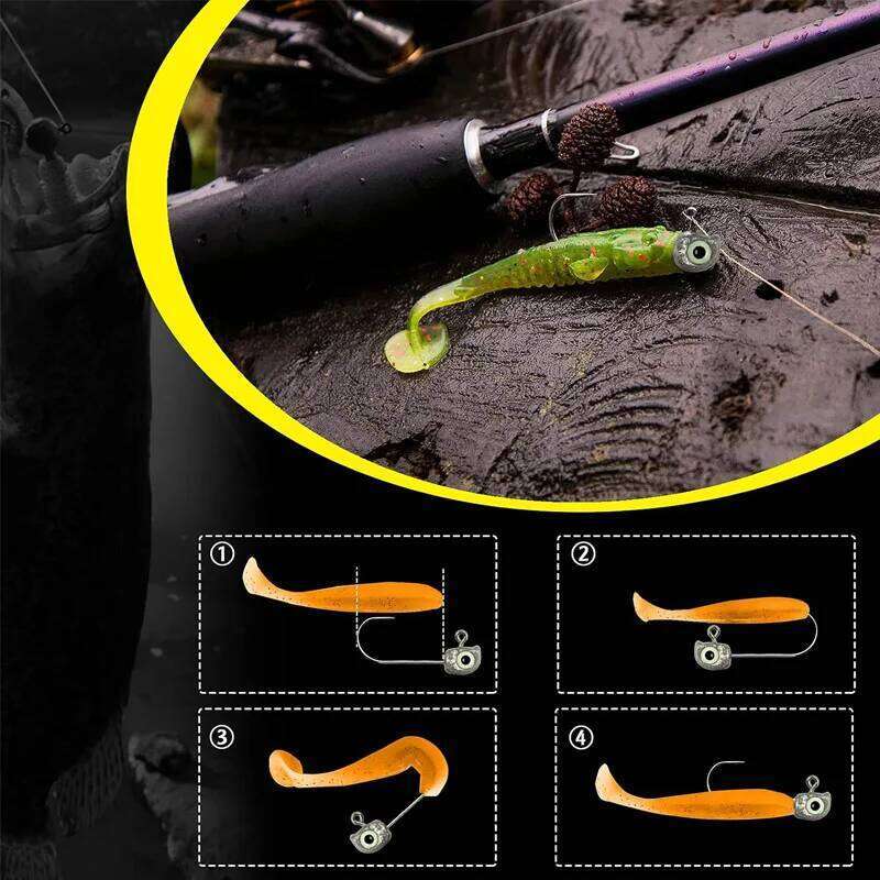 50PCS Primary Color Luminous Fishing Hooks Eye Bass Trout 1/32 1/16 oz Fishhook Crappie Tools Accessories Lure Supplies Z260128