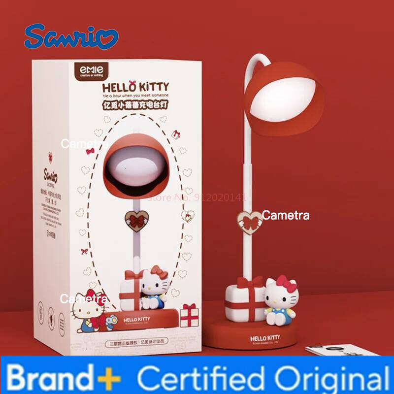 Sanrio Authentic Melody Hellokitty Desk Lamp Charging Eye Protection Bedroom Bedlight Ornaments Birthday Gift Student Dormitory H260128
