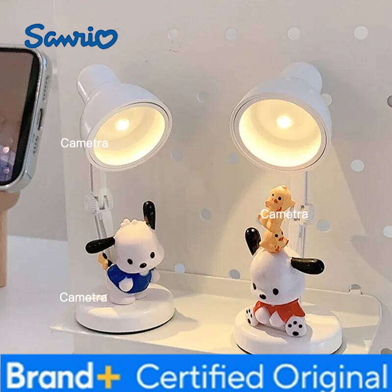 Sanrio Kawaii Pochacco Mini Nightlight Anime Atmosphere Stereo Doll Magnet Ins Simple Led Small Desk Table Lamp Toys Gift H260128