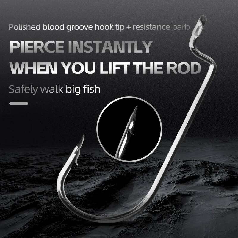 MEREDITH 50PCS Fishing Hooks, High Carbon Steel Sharp Hooks 1/0-5/0 for Bass Trout Fast Delivery #1 Best Seller Z260128