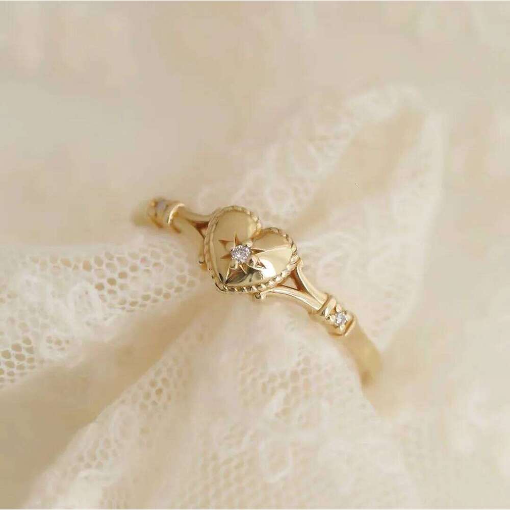 Hot Selling Gold Plated Stainless Steel Rings For Women Heart Ring Jewelry Accessories Wholesale Size 6-11 XJ260127