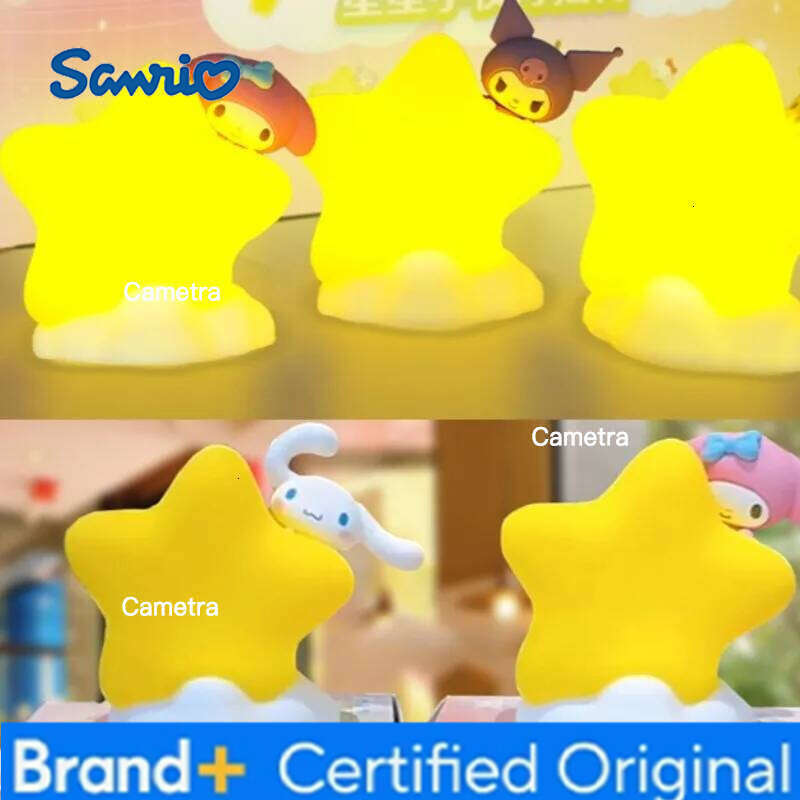Sanrio New Hello Kitty Cinnamoroll Star Light Desktop Decor Toys Cute MARUMOFUBIYORI COGIMYUN Night Lamp Girls Toy Gifts H260128