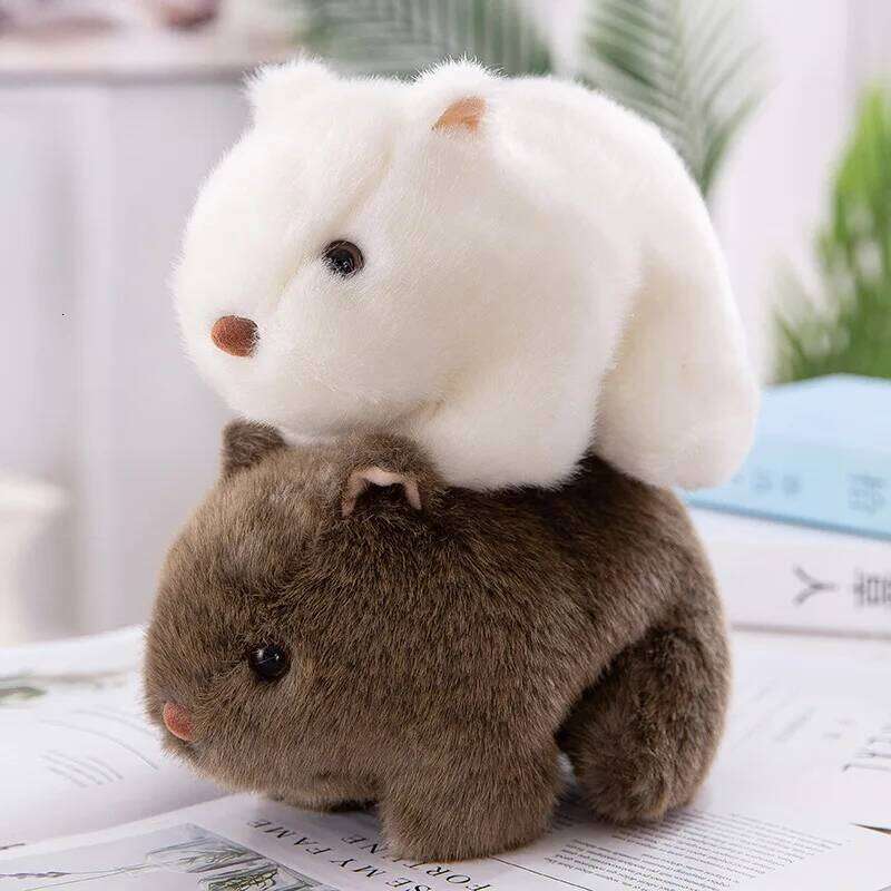 1pcs hamster plush toy cute little mouse doll to give gifts, sleep dolls, family ornaments Y260128