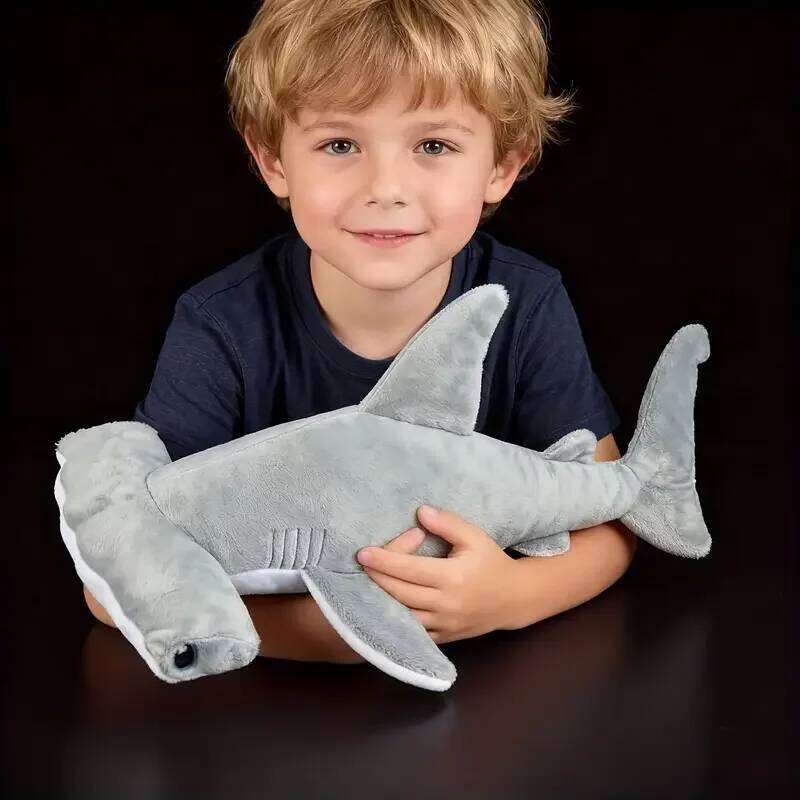 Cute Plush Doll Soft Gray Shark with White Belly Huggable Cuddly Pillow for Boys&Girls Birthday Christmas Gifts Home Decor Y260128