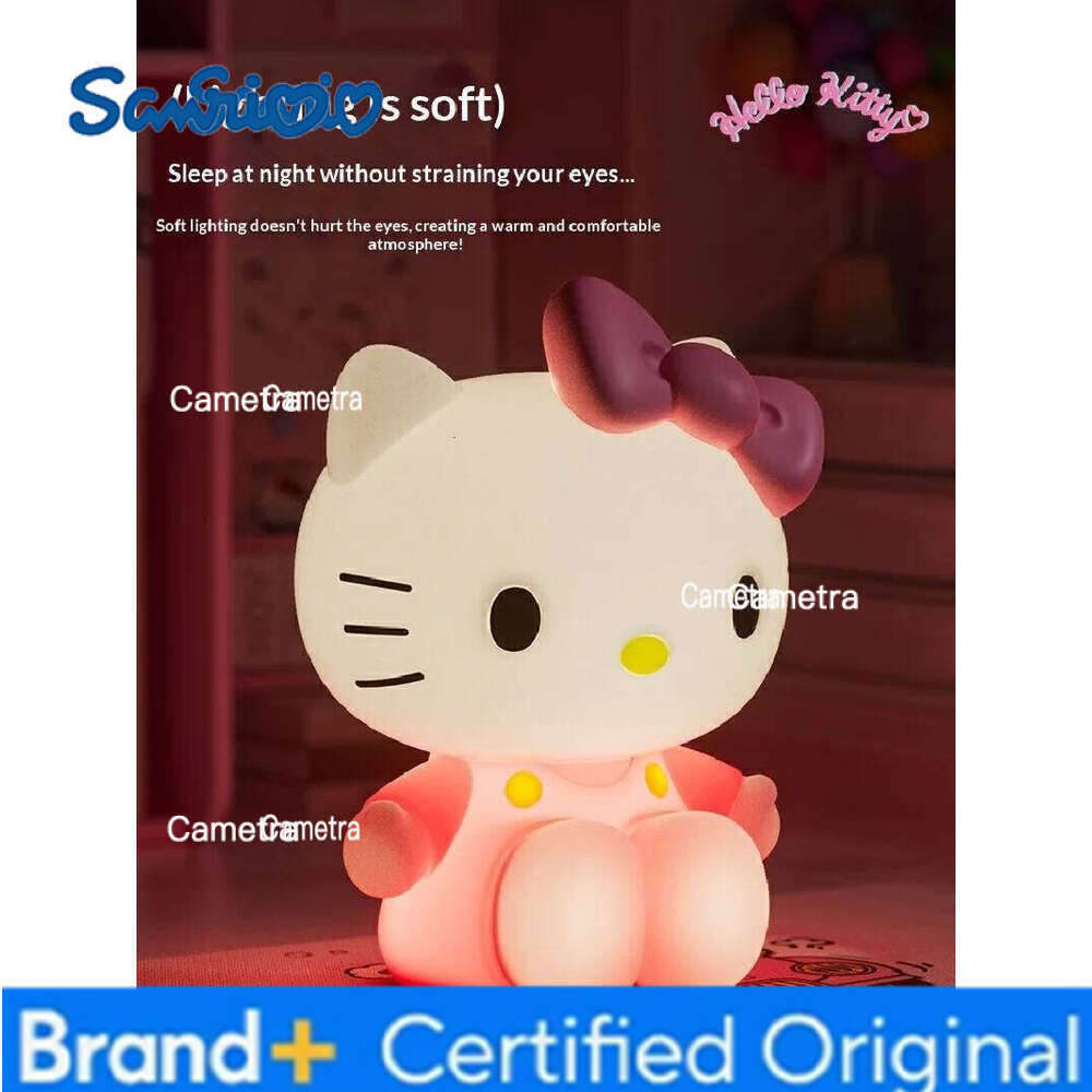 Sanrio 2026 New Patting Light Toys Figurines Kuromi Hellokitty Anime Peripheral Girls Desktop Atmosphere Lamp Birthday Gift H260128