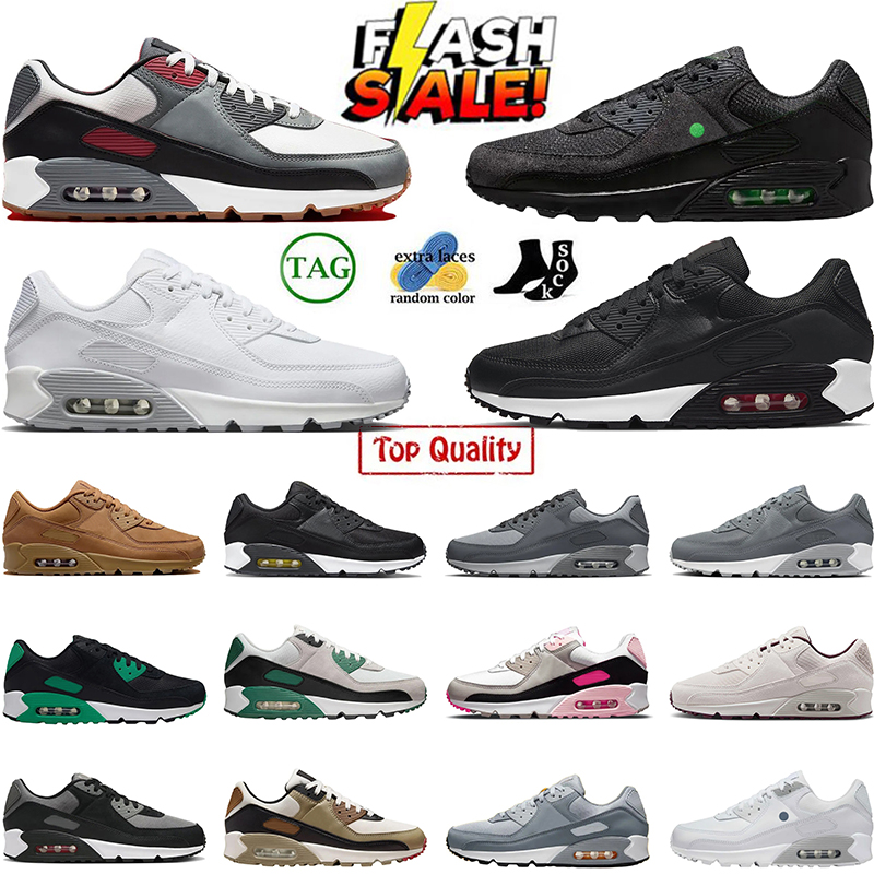 2026 90 Sports Casual Shoes Designer 90s White Jewel Jewel Bred Team Red Gum Celtics Evergreen Aura Running Shoes Leathers Mesh Men Women Trainers Sports Sneakers