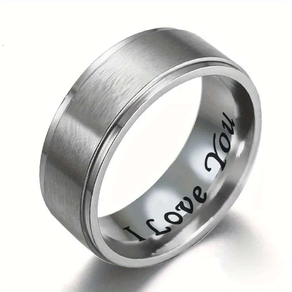 I Love You Stainless steel Ring - Durable, Hypoallergenic Mens Perfect for Valentines Day XJ260127