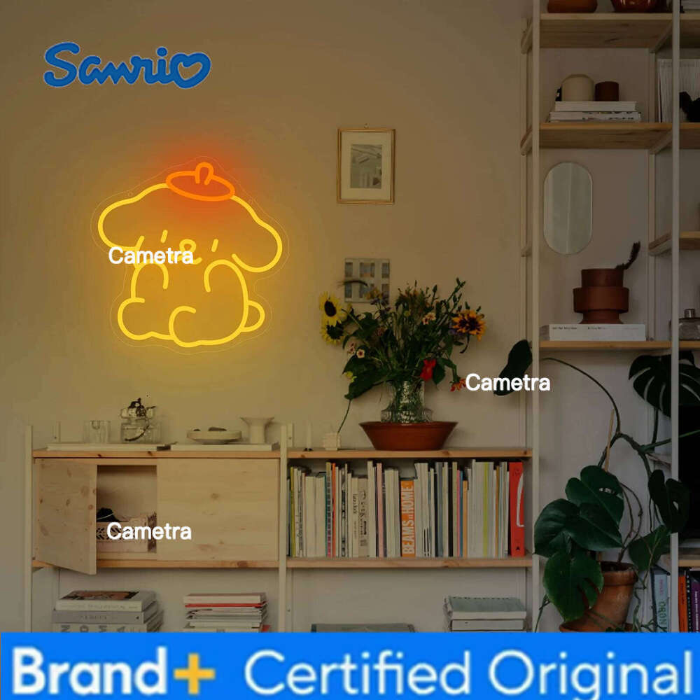 Sanrio Pompompurin LED Sign Lover Gifts Cute Dog Dimmable Neon Light USB for Party Baby Room Bedroom Wall Decor H260128
