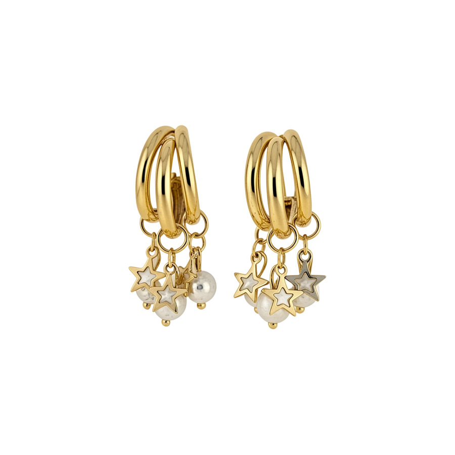 Silver Needle C-shaped Star Pearl French Retro Elegant Niche Temperament Light Luxury High-end Earrings for Women - view 9