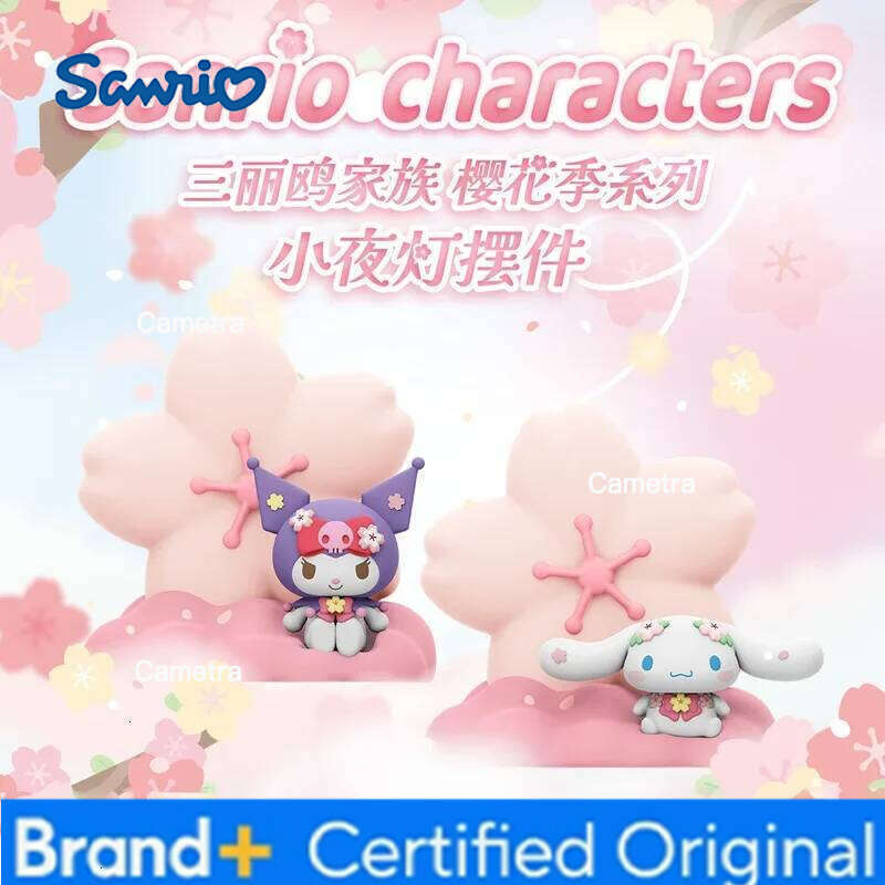 Sanrio New Sakura Series Decor Kawaii Kuromi Cinnamoroll Night Lamp Bedroom Atmosphere Light Girls Gifts H26012811