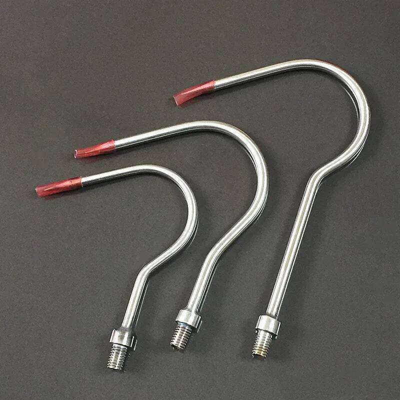 Winter ice curved large fishhooks stainless steel fishing no barbs anchor rolling hooks tools Z260128