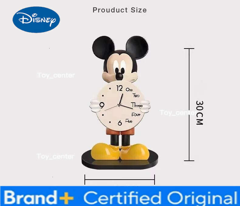 Disney 30cm Cartoon Anime Creative Mickey Minnie Mouse Living Room Desktop Ornament Clock Decoration Adult Kids Birthday Gift H260128