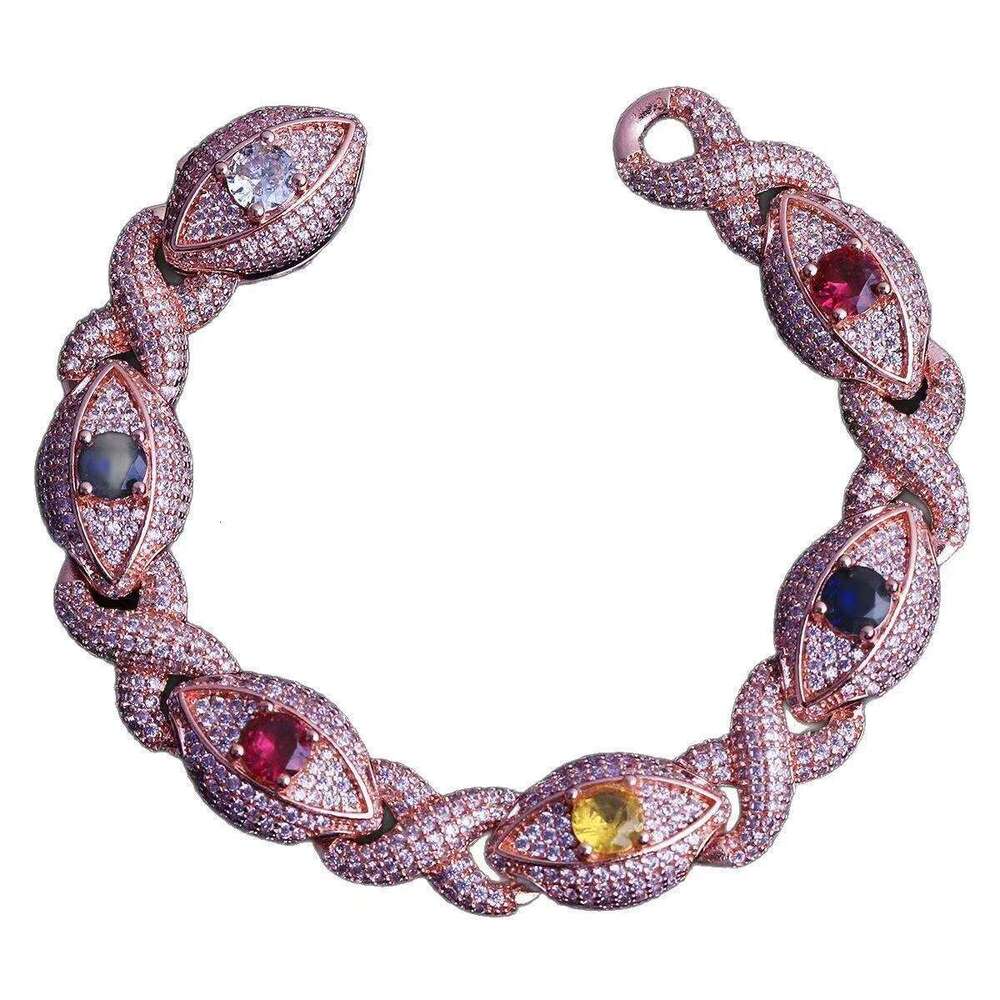 New color eyes infinity chain with precious stones bracelet Moissanite diamond chain