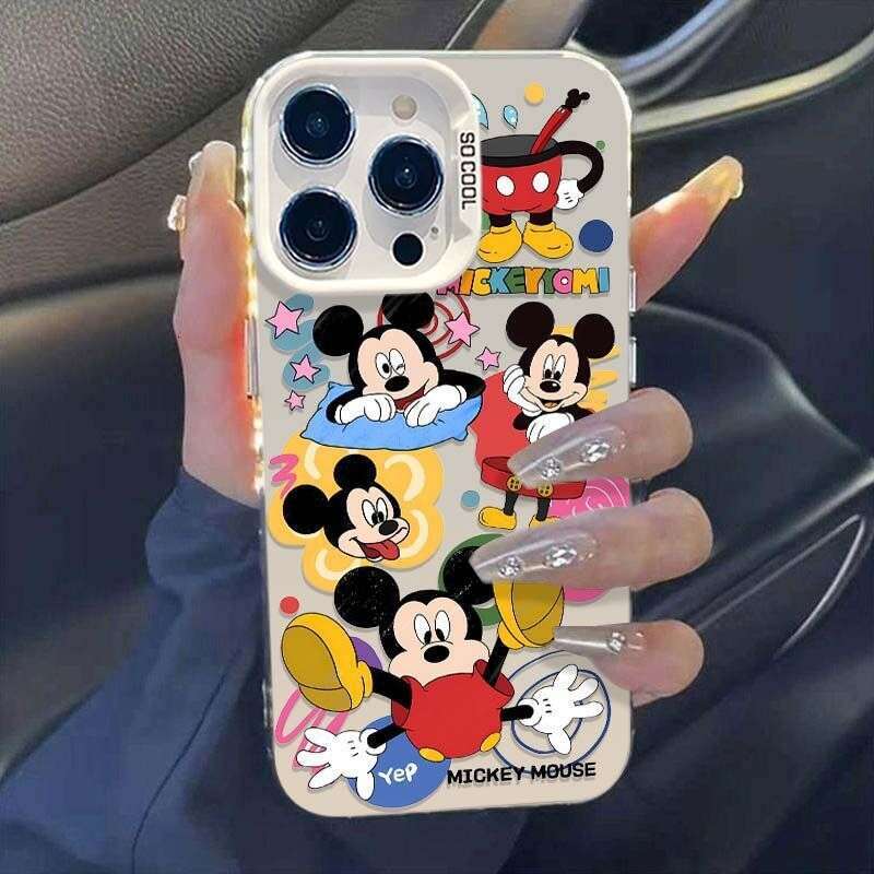 Mickey Compatible with Apple 16 Phone Case iPhone 15/14 Max New 17 Pro Colorful Silver High-end Feel S260128