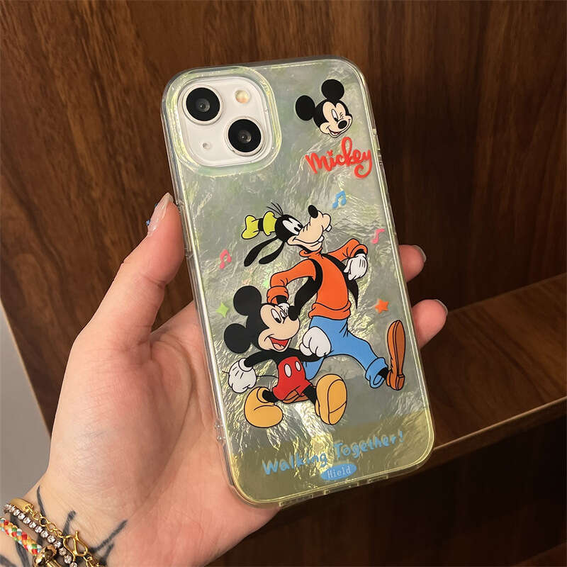 Cartoon INS Style Fun Cute Simple Niche Japanese and Korean Creative Anime Mickey Goofy Compatible with Apple 15 Pro 16 S260128