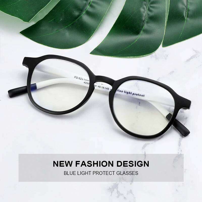 BLUEMOKY Retro Round Prescription Eyeglasses Men Women Fashion Progressive Glasses Anti-Blue Light Myopia Hyperopia Eyewear 26Y0128