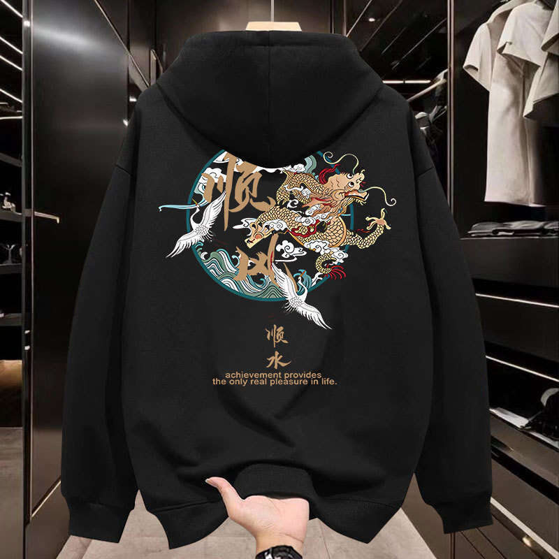 New Arrivals Trend Hoodie For Men New Spring And Autumn Loose Fit Hooded Fleece Lined American Style Cool Men's Jacket Luanyun