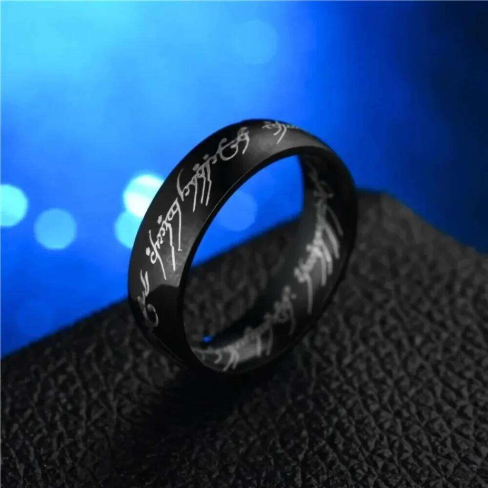 6MM Stainless Steel Laser Engraving Exquisite Couples Wedding Rings, Men And Women Fashion Movie Jewelry Gifts Wholesale XJ260127