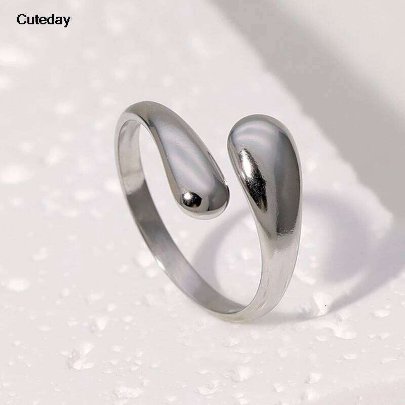 Stainless Steel Geometric Ring Gold Plated Waterproof Fashion Jewelry Unisex 2023 NEW XJ260127