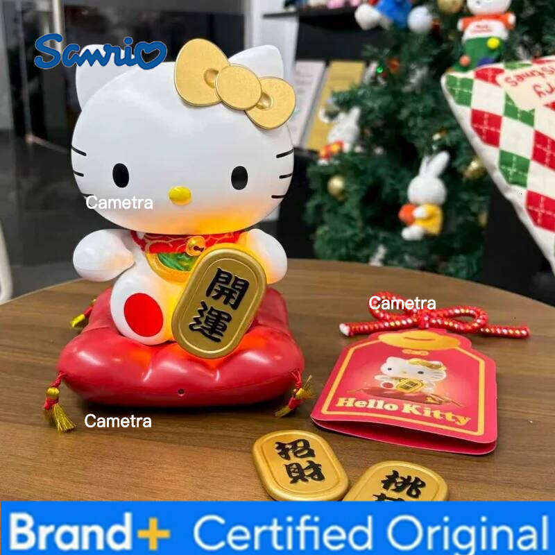 Sanrio In Spot Hellokitty Lucky Cat Night Bedhead Ornament Light New Year Gift Kawaii Anime Peripheral Figure Children Toy H260128