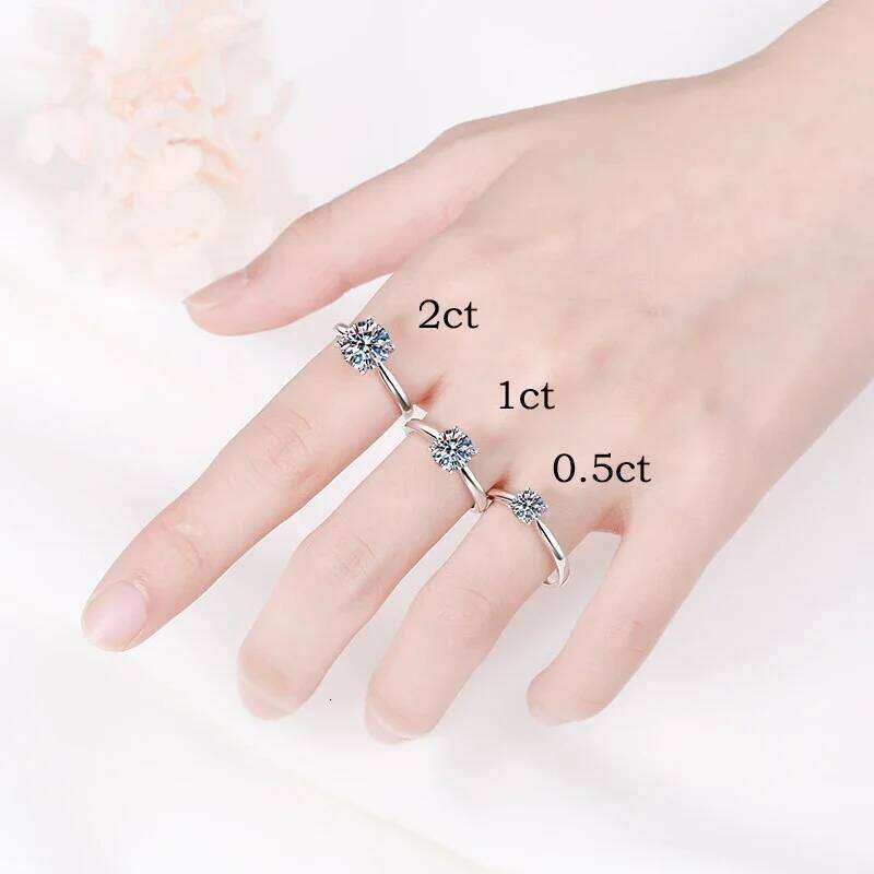 Smyoue White Gold 2ct 100% Moissanite Engagement Ring for Women S925 Sterling Silver Lab Diamond Promise Wedding Band Jewelry XJ260127