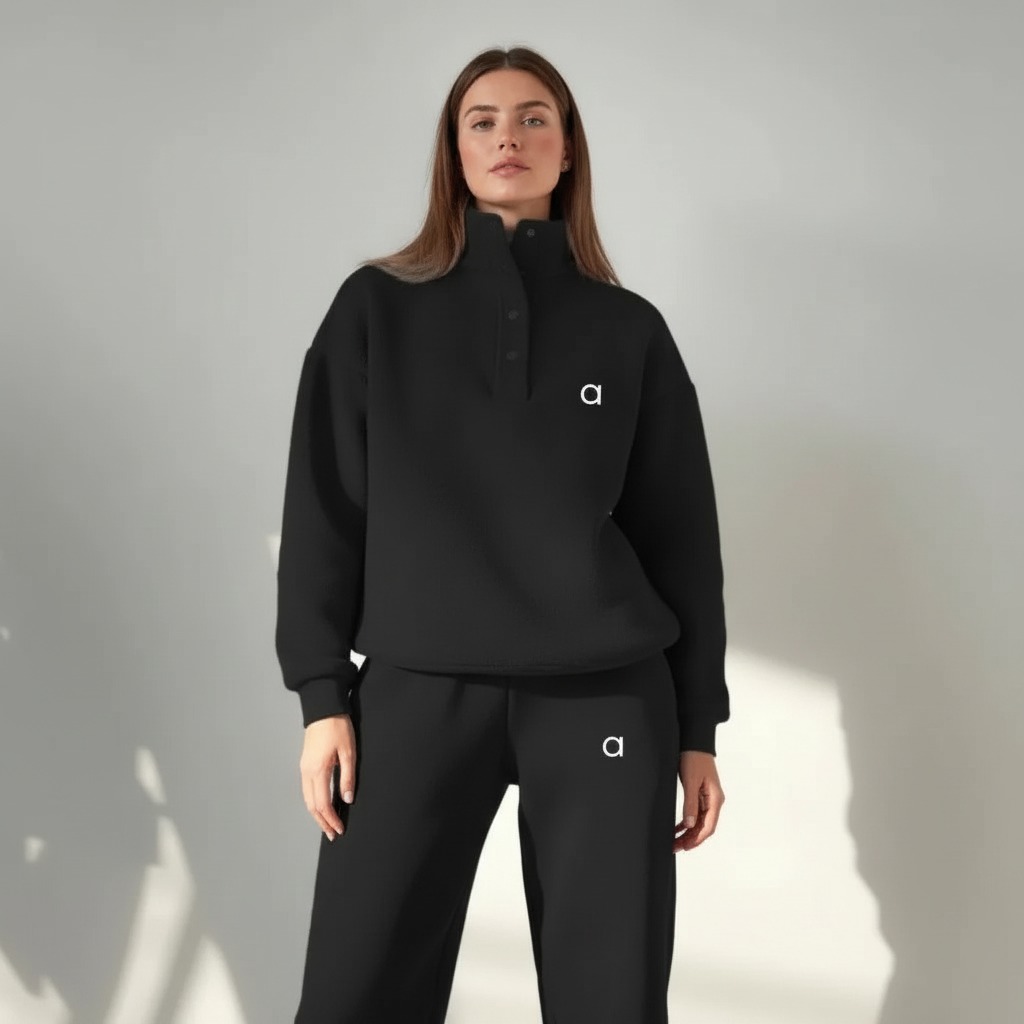 Women Set Sports Hoodies Sweater Yoga Two Piece Running Winter Coat Fitness Sweatshirt Workout Hoodie Long Pants Jogger Suit Gym Tracksuit