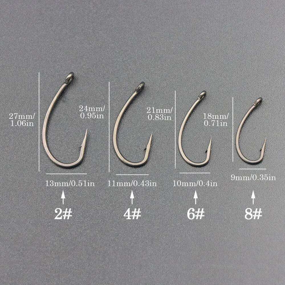 20pcs Carp Fishing Hooks With Micro Barbed High Carbon Steel PTFE Coating Curve Shank Hook For Feeder Fish Accessories Tackle Z260128