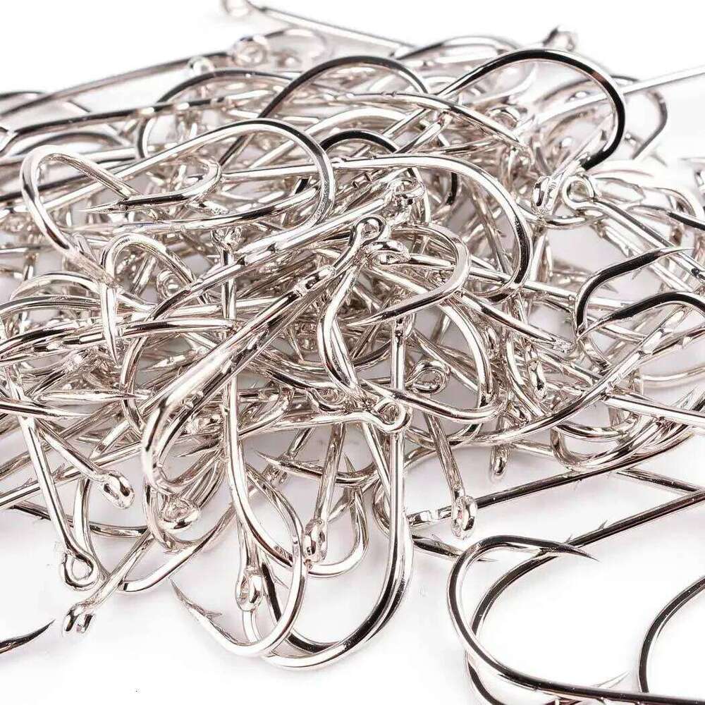 50pcs/Box Silver Long Shank Fishing 1#-12# Fish Hooks High Carbon Steel Sharp Barbed Offset Narrow Bait Hook Carp Fishhook Z260128