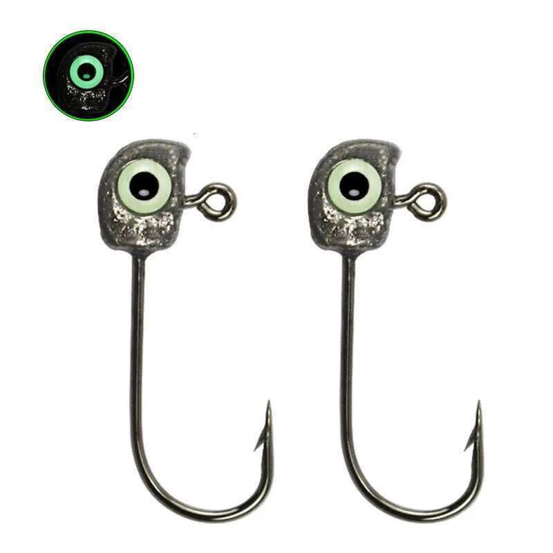 50PCS Primary Color Luminous Fishing Hooks Eye Bass Trout 1/32 1/16 oz Fishhook Crappie Tools Accessories Lure Supplies Z260128