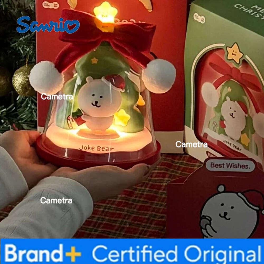 Sanrio Genuine Joke Bear Co-Branded Lights Kawaii Bell-Shaped Bedside Lamp Christmas Gifts Table Lamps Decorative Ornaments H260128