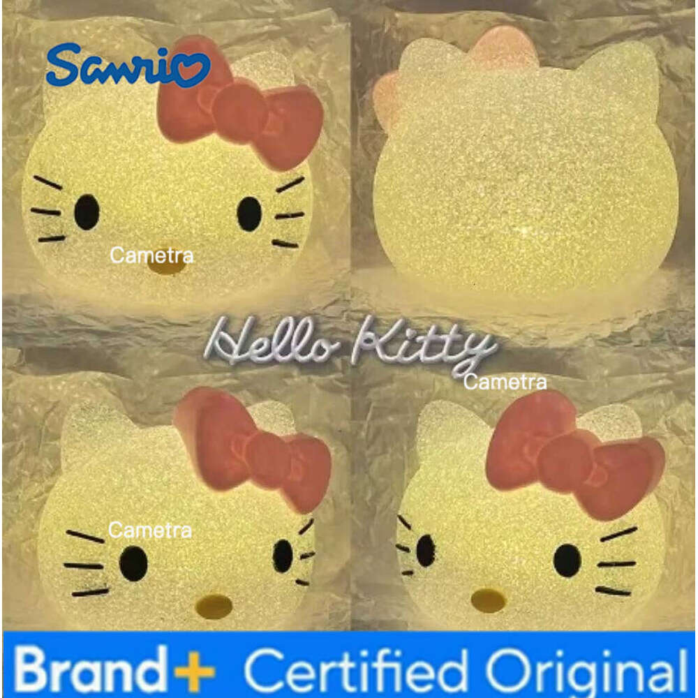 Sanrio Kawaii Hello Kitty Stitch Particle Projection Night Light Cartoon Kuromi 3D Doll Reading Creative Desk Lamp Kids Gifts H260128
